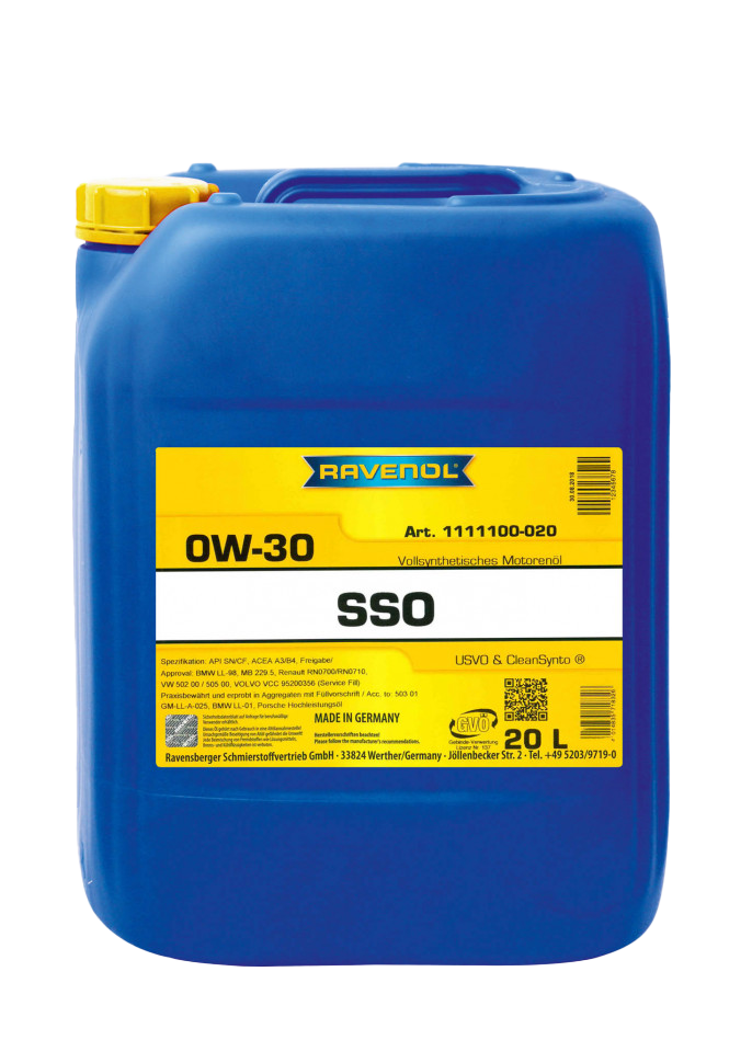 Моторное масло Ravenol SSO SAE 0W-30, 20л